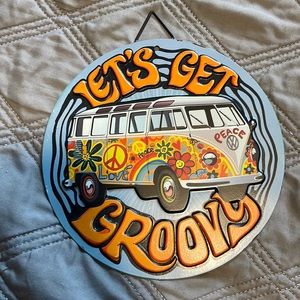 Volkswagen bus metal sign